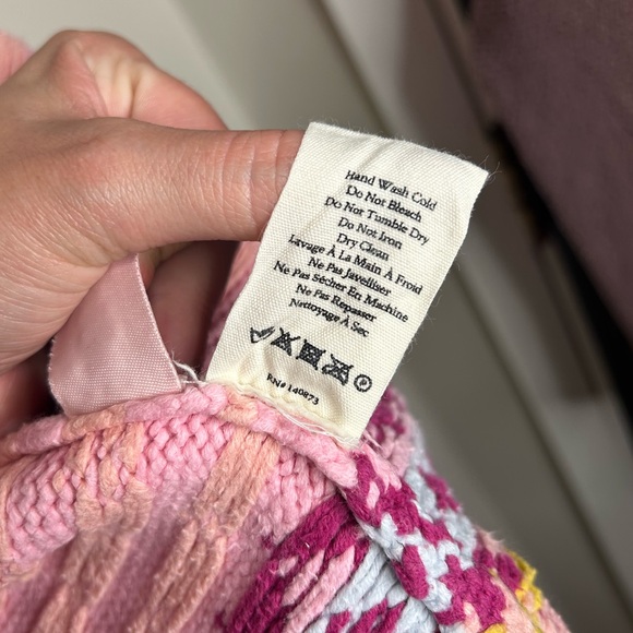 LoveShackFancy Honeypie Classic Boyfriend Cardigan Berry Smash Pearl Button Up - Picture 14 of 14